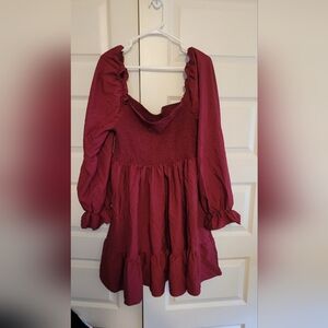 2x Red Sleeved Dress